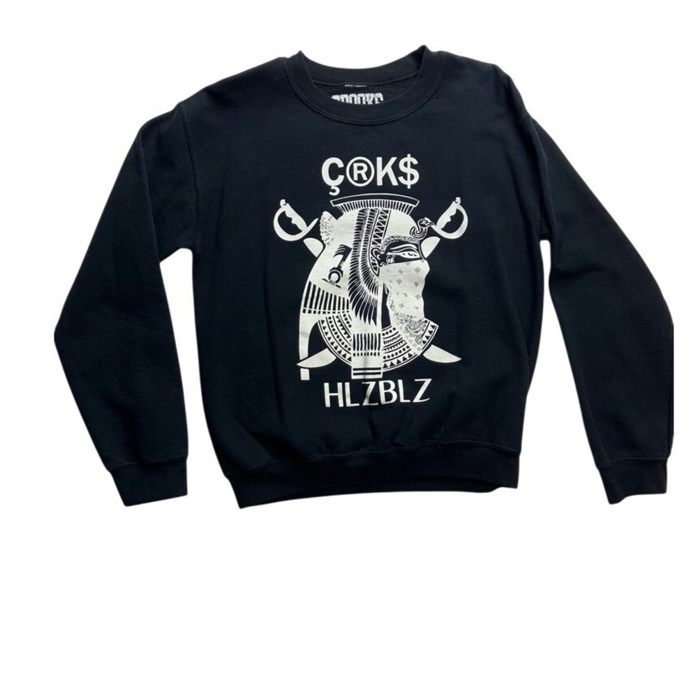 Crooks & Castles HLZBLZ Black Graphic Sweatshirt Crewneck Size‎ Small